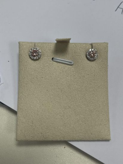 Picture of Fancy Pink Lab- Grown Diamond Halo Stud Earrings (0.66ct)