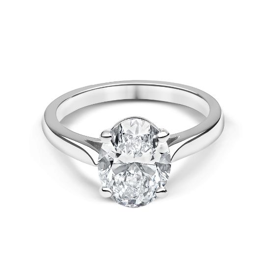 Picture of Oval Cut Solitaire Engagement Ring (3.02ct F VS2)