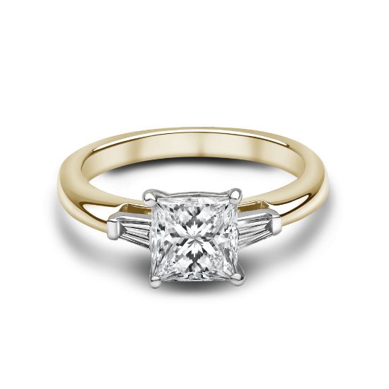 Picture of Princess Cut Engagement Ring with Tapered Baguettes