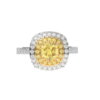 Picture of Fancy Yellow Lab-Grown Diamond Double Halo Ring (1.74ct VS2)